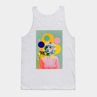 Vintage pop art style woman portrait Tank Top